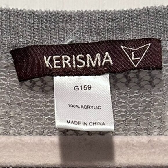 Kerisma Green Sweater with Gray Knit Back - Size Large - Picture 2 of 3
